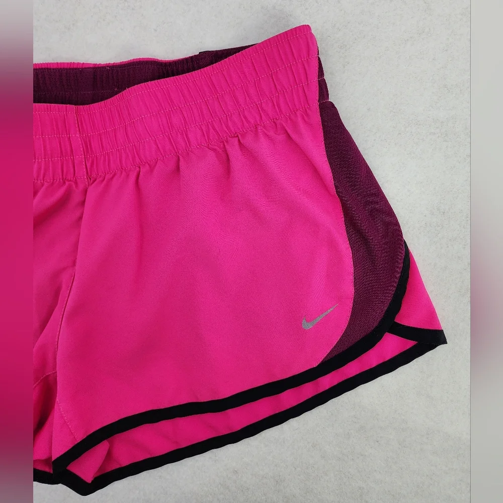 Nike Dri-fit Pink Running Shorts Women's Medium Pink Activewear Lined Shorts - Picture 2 of 7